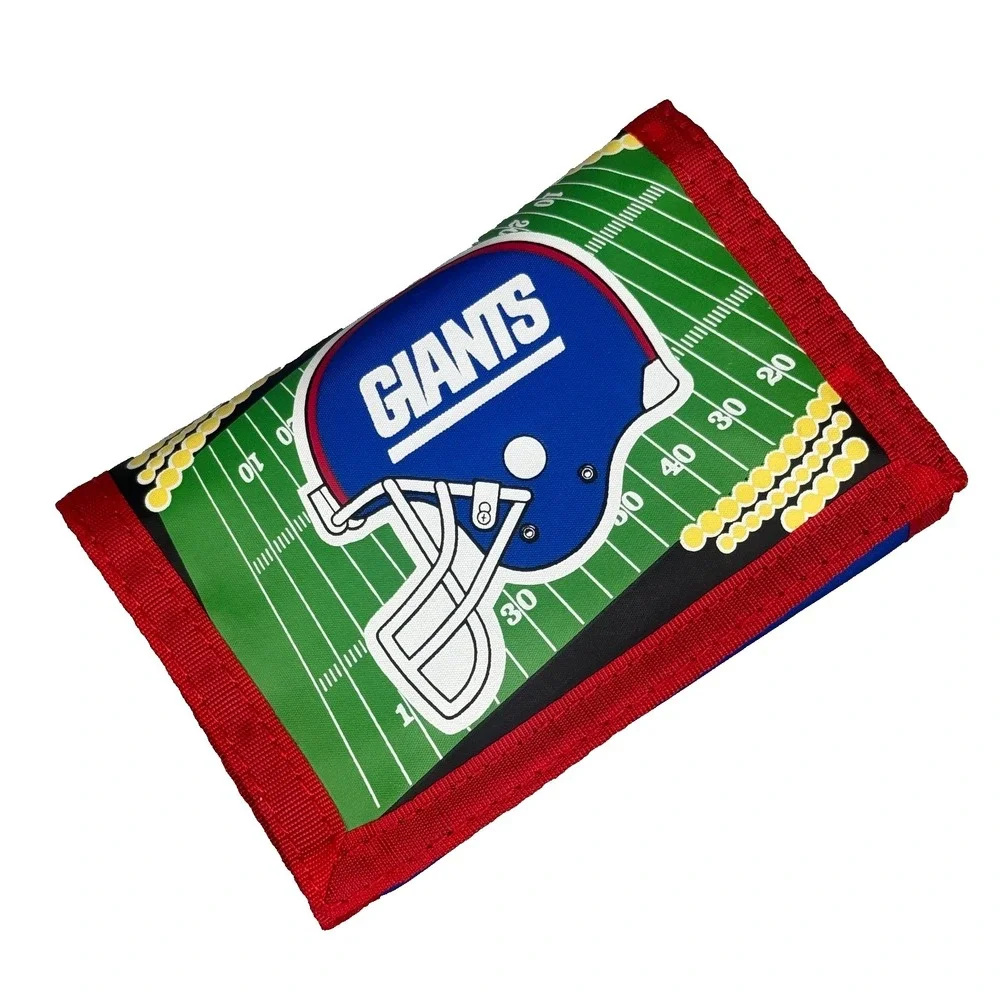 New York Giants Trifold Wallet NFL Blue Red Nylon Game Day JF Sports Vintage